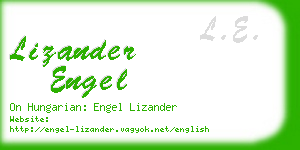 lizander engel business card